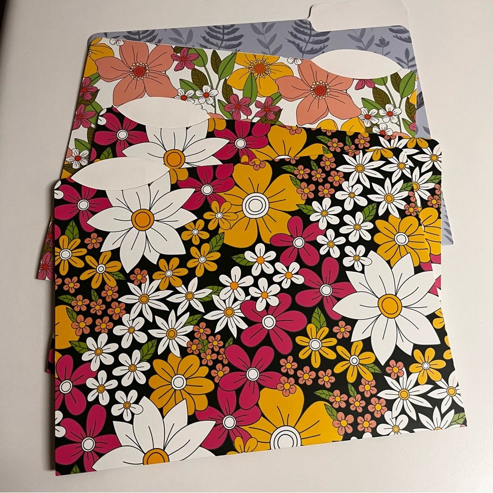 Floral Patterned File Folders - Assorted Colors - Picture 2 of 5